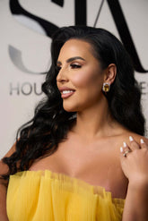 Cercei Carina cu cristale aurii și argintii Sia House pentru femei elegante